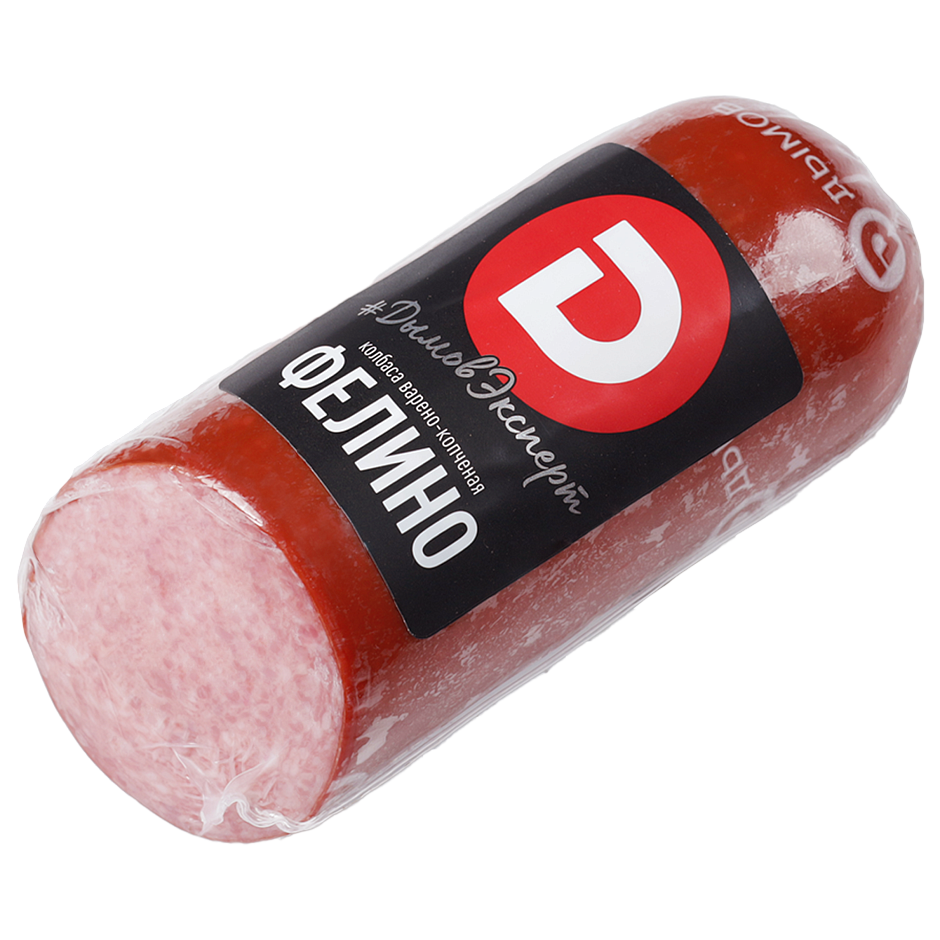 Колбаса варено-копчёная «Фелино» срез