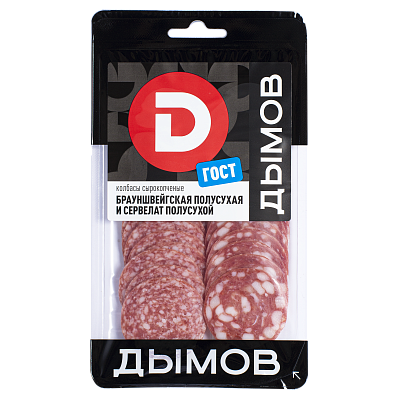 Нарезка колбаса сырокопчёная ассорти "Брауншвейгская+Сервелат" ГОСТ
