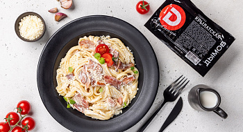 Паста с грудинкой «Крылатская» в сливочном соусе