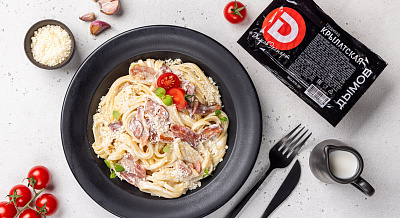 Паста с грудинкой «Крылатская» в сливочном соусе