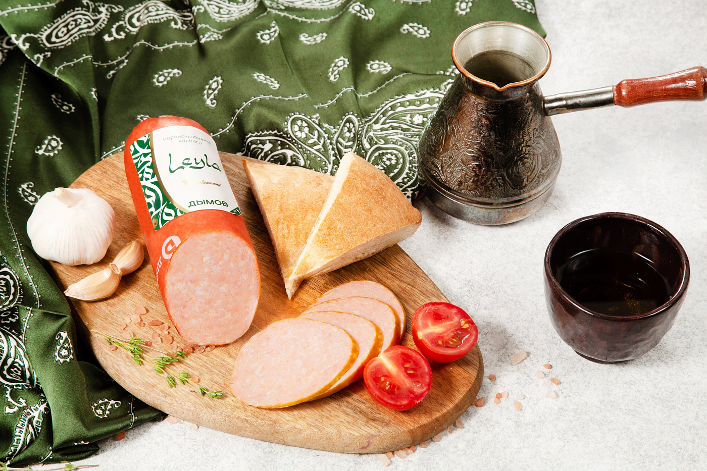 Колбаса сырокопчёная Лейла, срез