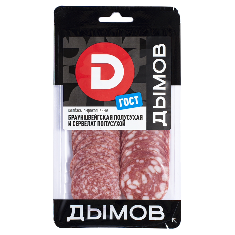 Нарезка колбаса сырокопчёная ассорти "Брауншвейгская+Сервелат" ГОСТ